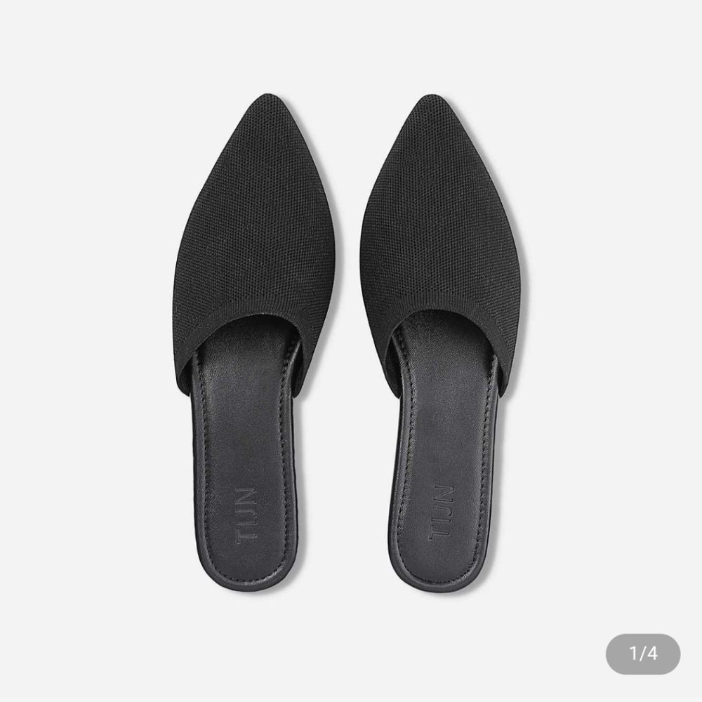 TIJN Cloe - Pointed Slip-On Flat Mules